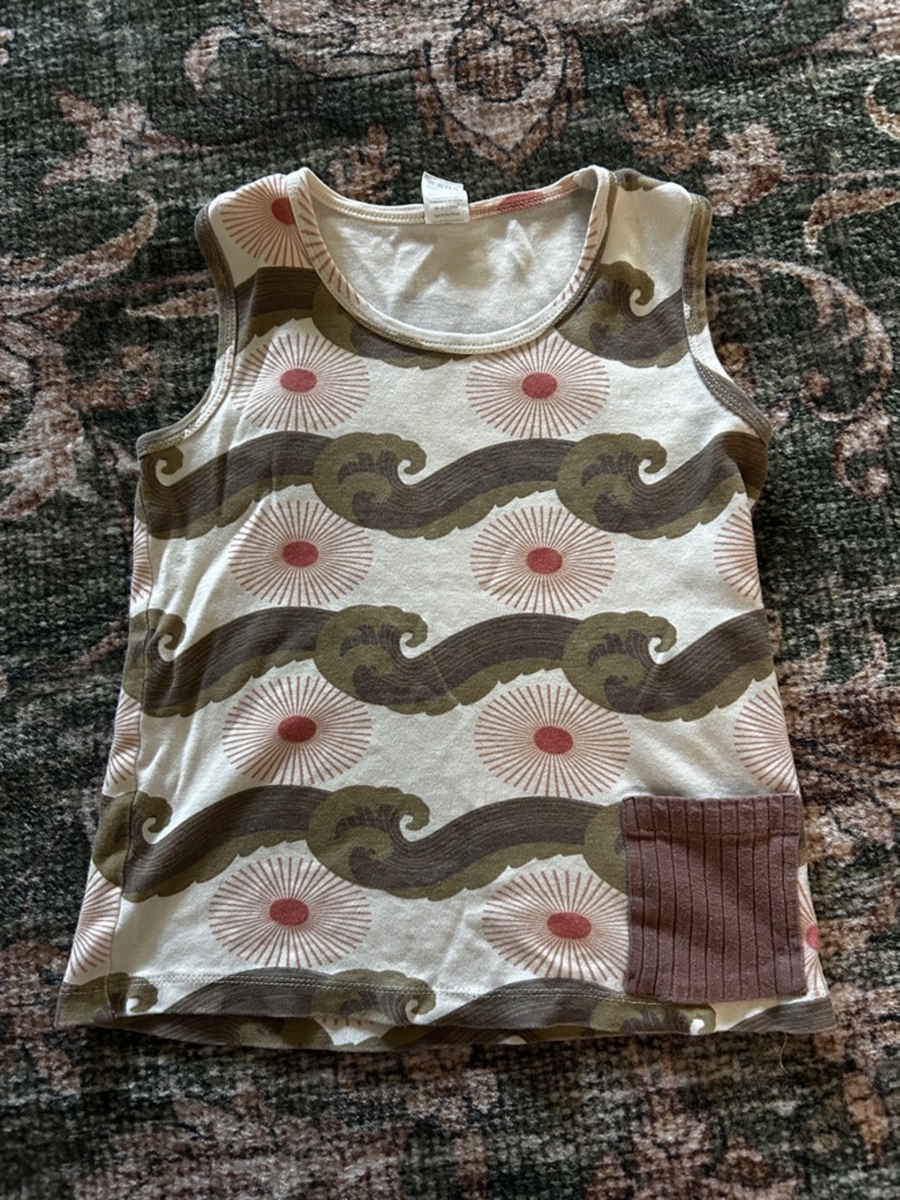 Kate Quinn kids organic cotton Sleeveless Wave Pattern tank size 8